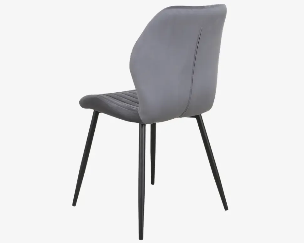 Spisebordsstol i grå velour