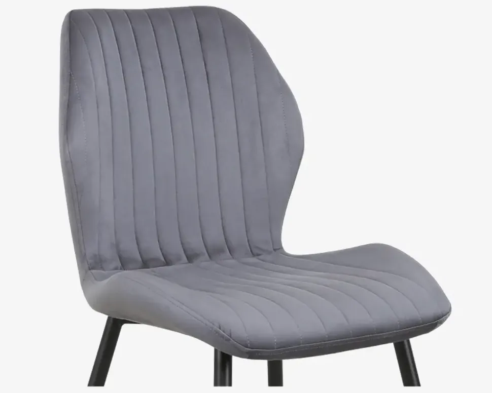 Spisebordsstol i grå velour