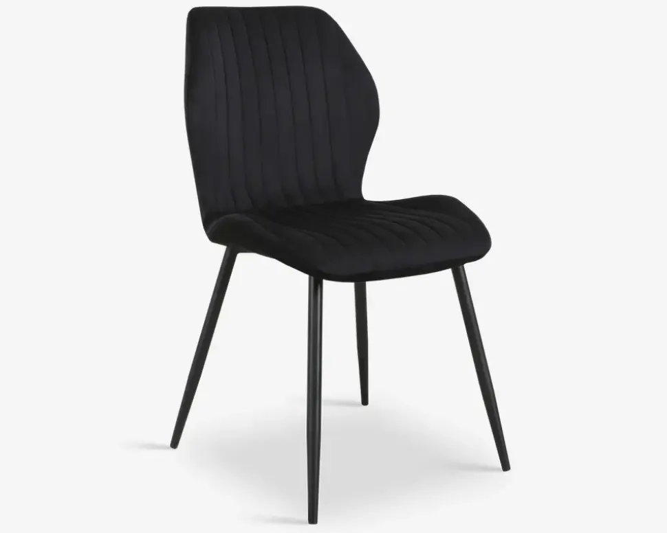 Spisebordsstol i sort velour