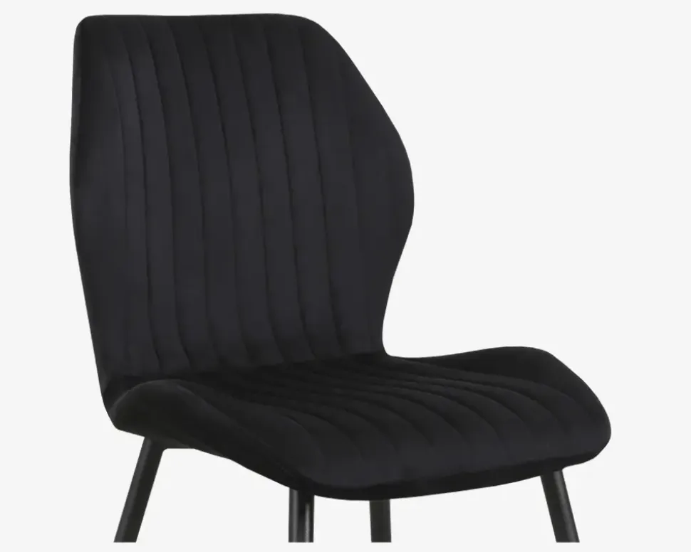 Spisebordsstol i sort velour