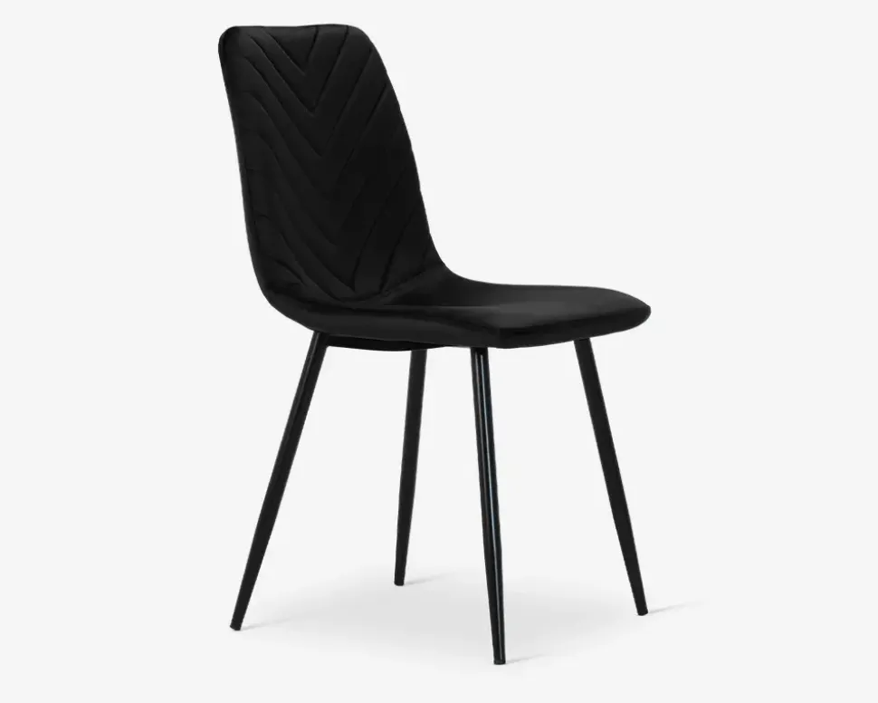 Spisebordsstol i sort velour