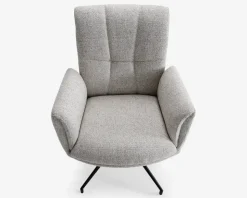 Spisebordsstol med armlæn i beige stof