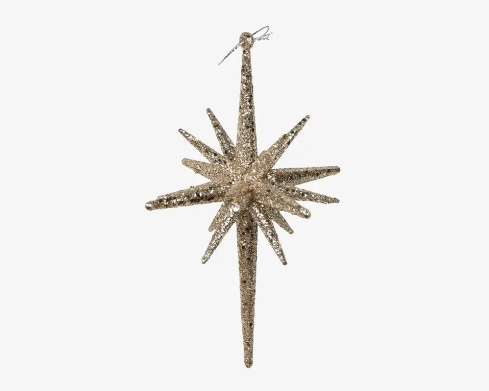 Stjerne M. Glitter Champagne H.14cm