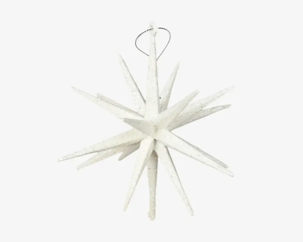 Stjerne M. Glitter Hvid H.15cm