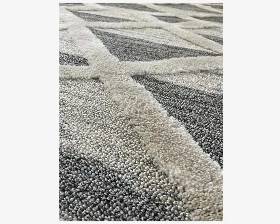 Tæppe Pisa mørkgrå/hvid 140 x 200 cm
