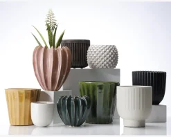 Urtepotteskjuler Ananas hvid H.13xØ.17 cm