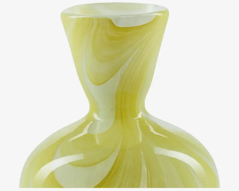 Vase Hjerteform Gul H.23,5 cm