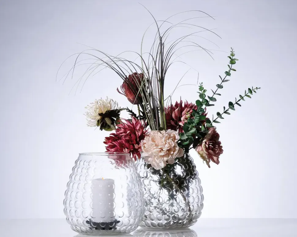 Vase klar boble glas 20x25 cm