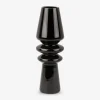 Vase sparkle cone glas sort H.25 cm
