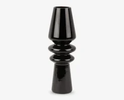 Vase sparkle cone glas sort H.25 cm