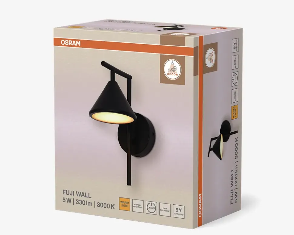 Væglampe Fuji sort LED H.25,5 cm