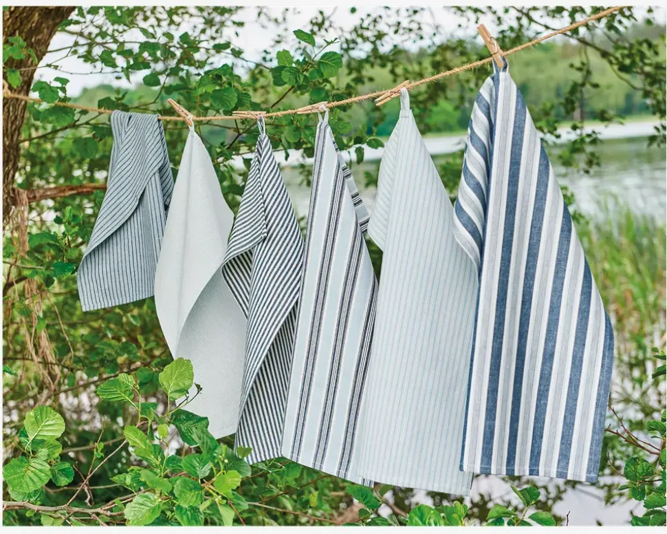 Viskestykke beige stribet 50x70 cm