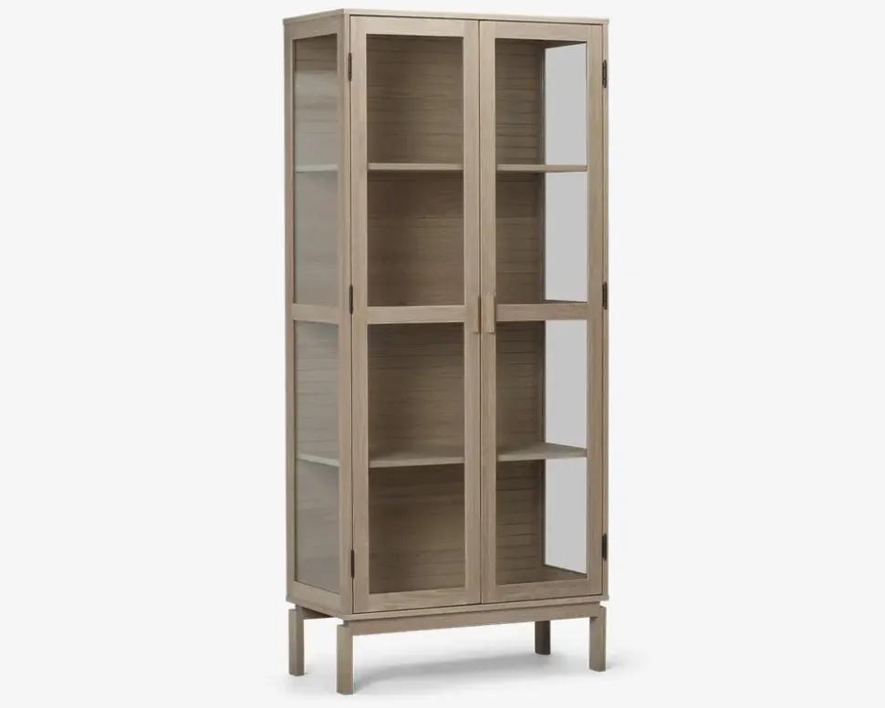 Vitrine Linley i hvid olieret egefiner
