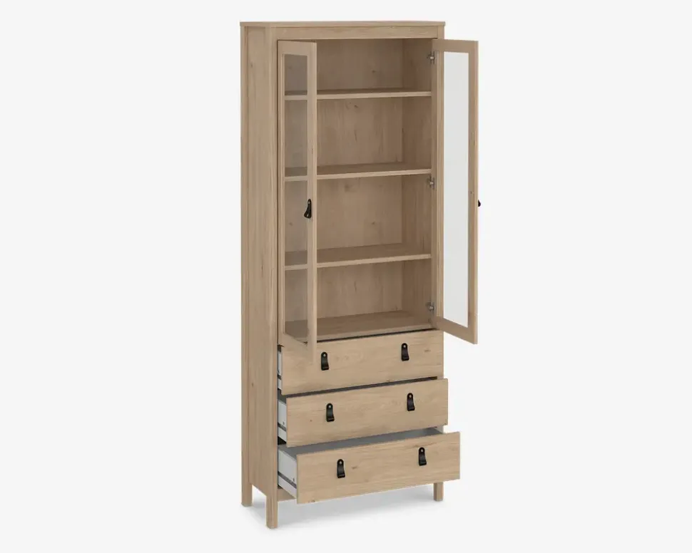 Vitrine Madrid eg med 3 skuffer