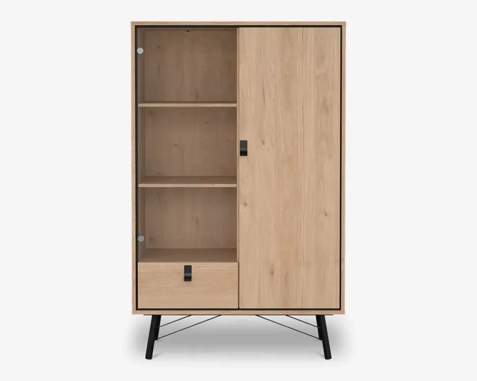 Vitrine Ry B. 102 cm eg/sort