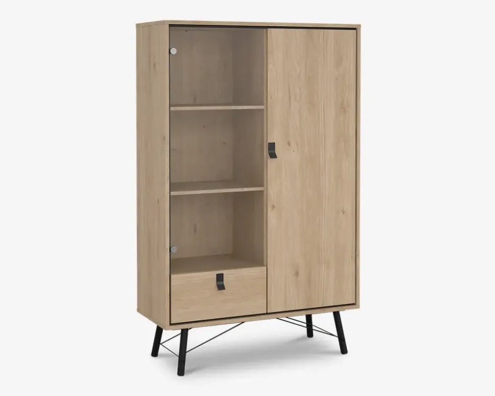 Vitrine Ry B. 102 cm eg/sort