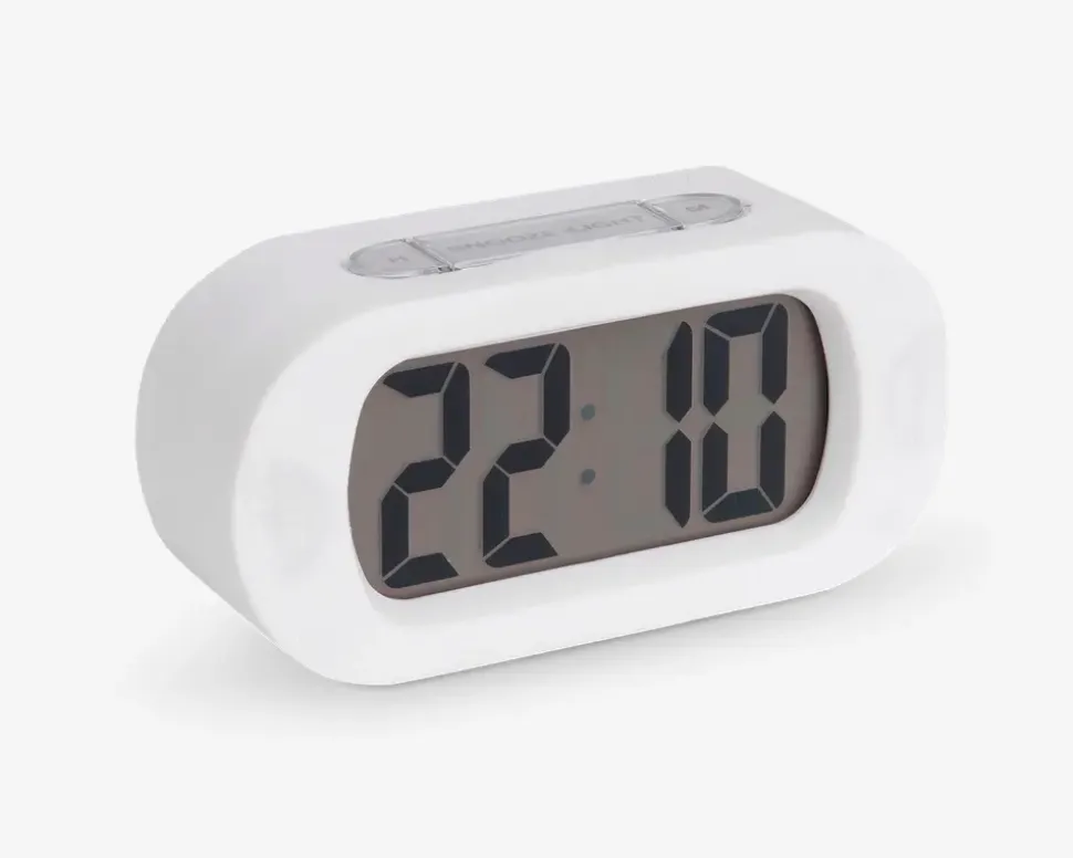 Vækkeur silikone hvid H.7 cm
